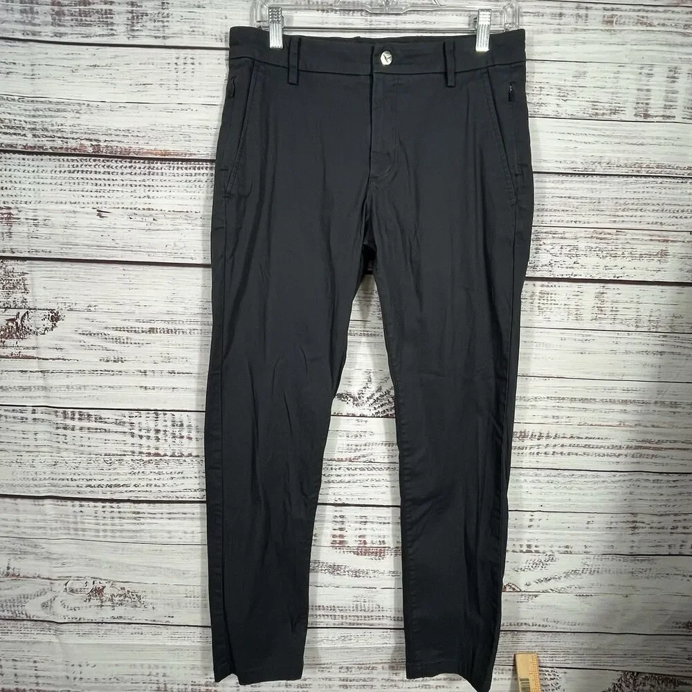 Birddogs Stretch Chino Pants Mens 30x28 Lined Golf Casual Flat Front Performance